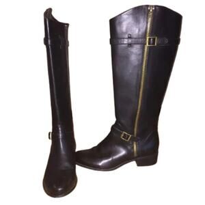 Charles By Charles David Women's 7 Riley II Black Riding Ankle Strap Boots